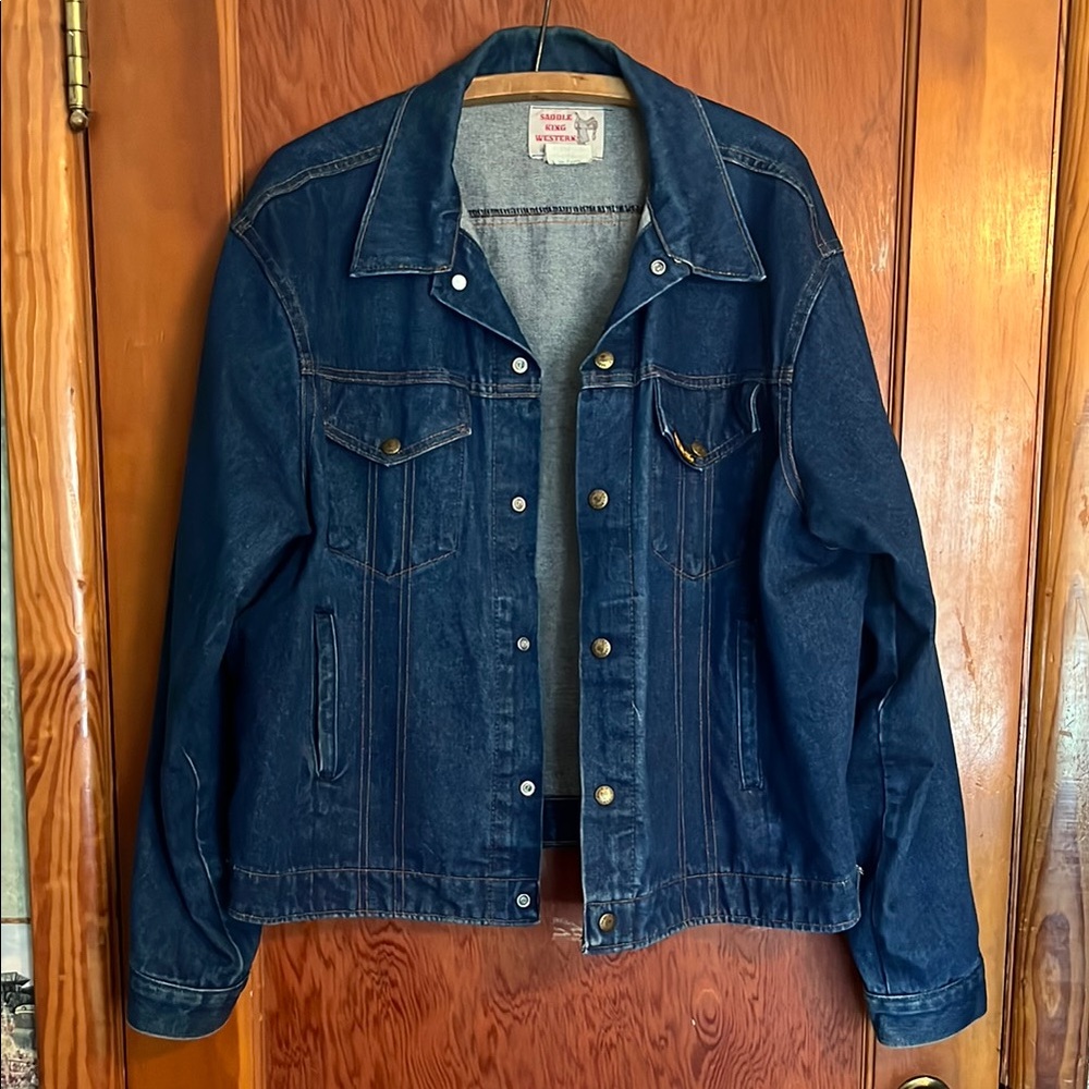 Vintage Saddle King Western Blue Jean Jacket
